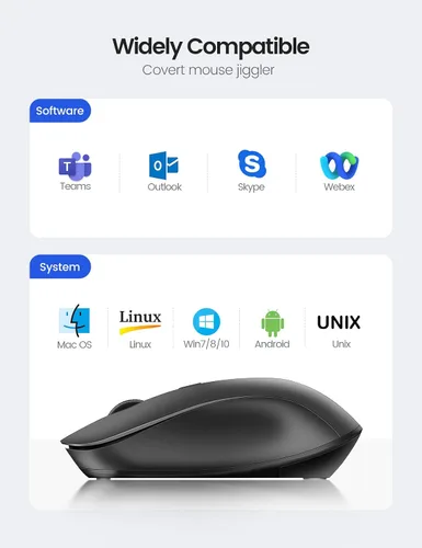 Vista 7 de EAXBUX Covert Mouse Jigger, ratón 2 en 1 con jiggler, motor de mouse indetectable con interruptor de encendido/apagado, sin unidad, simular