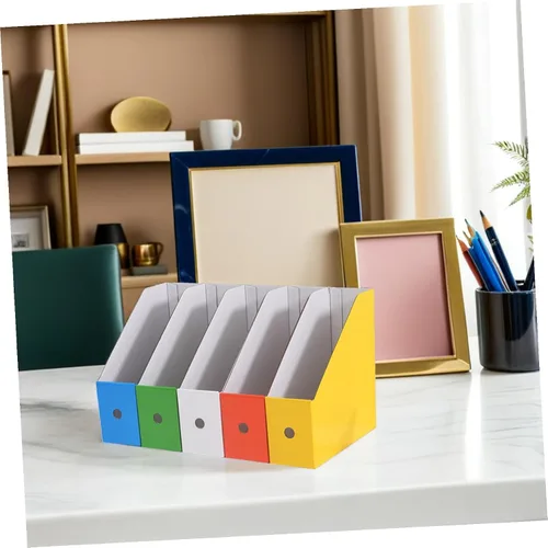 Vista 7 de Alipis Student File Organizer Rack with Classified Storage Compartments Desktop Document Holder for Office and Study Paper Book Stand with Note