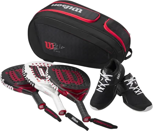 Vista 4 de WILSON Bela Super Tour Padel Bag - Negro/Rojo, Capacidad para hasta 4 Palas