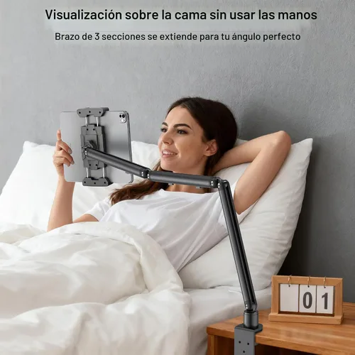 Vista 2 de Soporte de monitor portátil 15.6", soporte de brazo de tableta resistente Negro