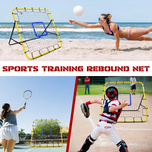 Vista 6 de Eastgoing Baseball and Softball Rebounder Net,Baseball Pitching Net with Pitching Target,Multi-Angle Bounce Back Net for Volleyball Rebounder