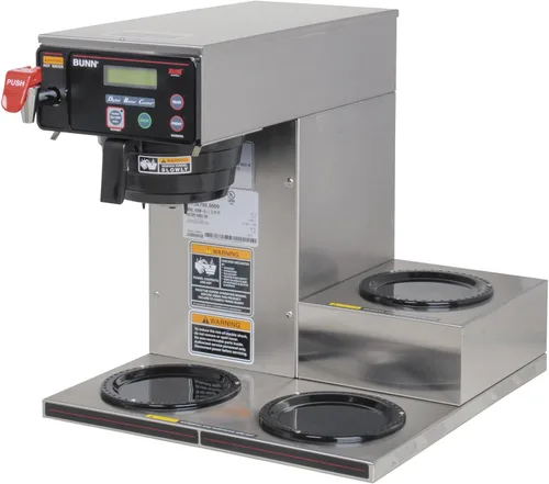 Vista 2 de [Usado] BUNN Axiom DV-3, cafetera comercial automática de doble voltaje para 12 tazas, 3 calentadores inferiores, 38700.0009, gris, 7.5 galones