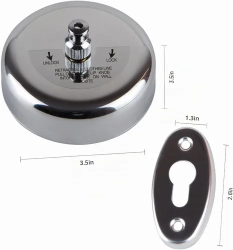 Vista 2 de Tendedero retráctil de acero inoxidable 304 duradero con cuerda ajustable resistente, línea de ropa de ducha para exteriores e interiores