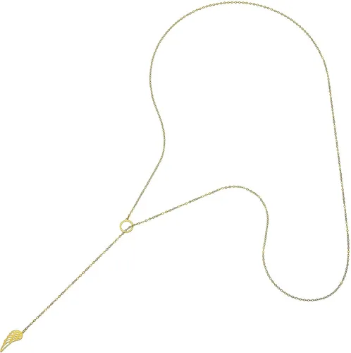 Vista 4 de Collar de oro amarillo macizo italiano de 14 quilates con colgante de ala de ángel 280in