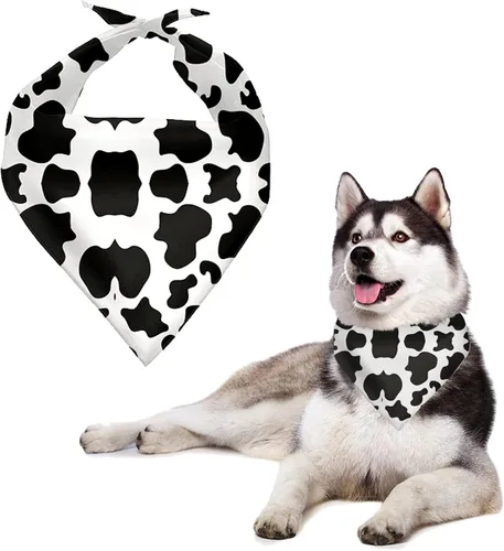 Vista 7 de Howilath Bandana con estampado de murciélago y luna para perro, baberos triangulares, bufanda clásica para mascotas, pañuelo, suministros