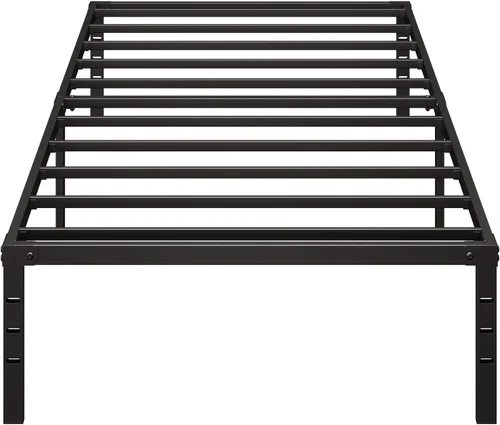 Vista 6 de Marco de cama individual, plataforma resistente de 18 pulgadas, almacenamiento debajo de la cama Marco de cama de metal resistente para soporte