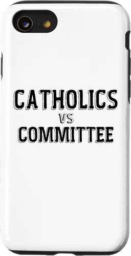 Vista 18 de Catholics Vs Committees Funny Catholic School Humor Case for iPhone 16