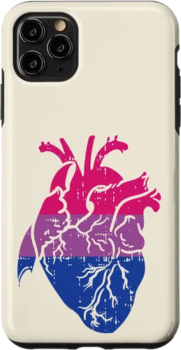 Vista 11 de Funda de regalo para enfermera LGBTQ para iPhone 14 con corazón anatómico y orgullo bisexual
