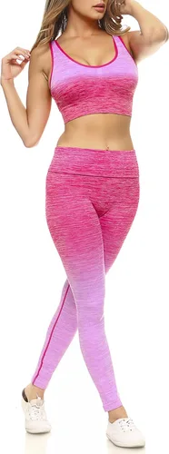 Vista 3 de Conjunto de sujetador deportivo y leggings Active Ombre para mujer