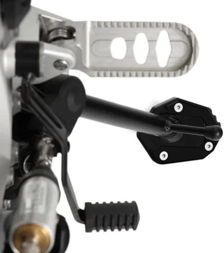 Vista 2 de Para BMW F750GS F850GS 2018-2023 F850GS Adventure 2019-2022 Motocycle CNC Aluminio Kickstand Side Stand Ampliación Pad F750 850 GS F850 GSA Negro