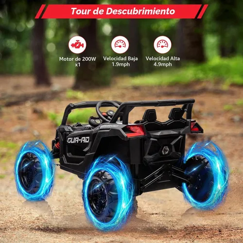 Vista 5 de 24V Ride On UTV, vehículos eléctricos con pilas, UTV para niños Negro-1
