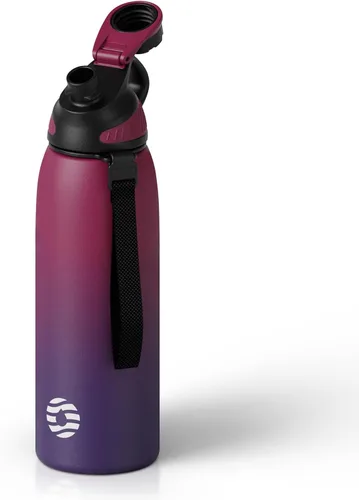 Vista 12 de Fjbottle Botella de agua aislada de acero inoxidable, botellas de agua a prueba de fugas de 32 onzas, vaso reutilizable de hielo, jarra de vacío