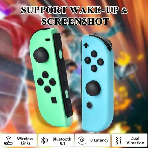 Vista 5 de XIBALAN Joypad for Switch, Replacement for Switch Controllers Joypad, Upgraded Switch Joypad with Dual VibrationWake-upScreenshot,Green and Blue