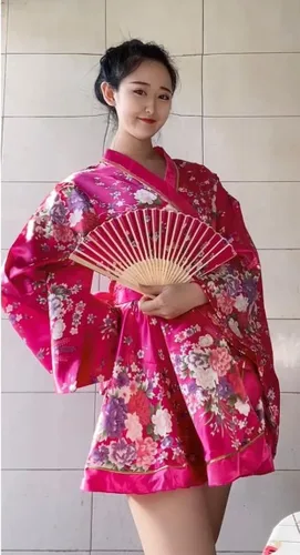 Vista 5 de Elibelle Juego de calcetines de seda plegables de seda para mujer, estilo kimono de anime japonés