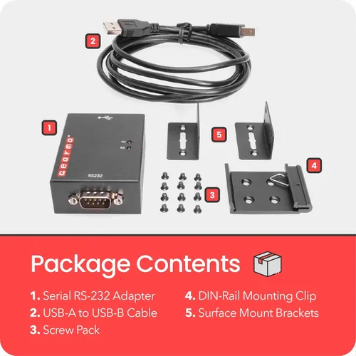 Vista 6 de Gearmo Adaptador USB a serie RS-232 con chip FTDI (1 puerto)