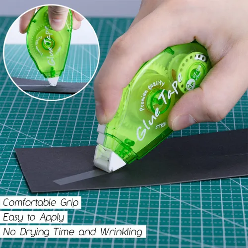 Vista 5 de Paquete de 12 rodillos de cinta de doble cara, cinta para álbumes de recortes, dispensador de cinta adhesiva permanente para manualidades