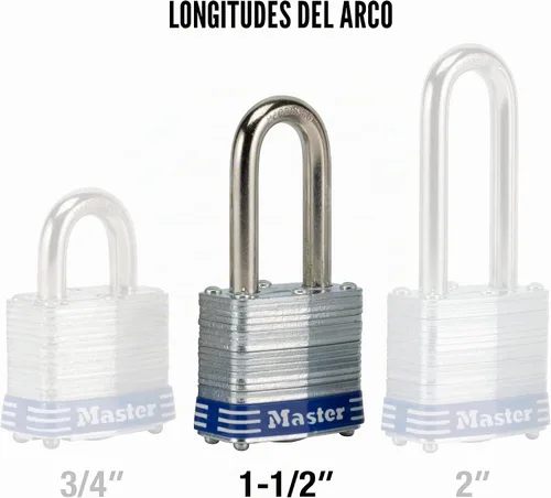 Vista 5 de Master Lock 3DLF- Candado de argolla larga, con 1-1/2 pulgadas. Argolla