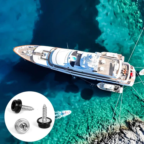 Vista 5 de Broches de lona para barco de 3/8 pulgadas, cubierta de barco de grado marino, tornillos de acero inoxidable, 3/8 pulgadas con tornillo de acero