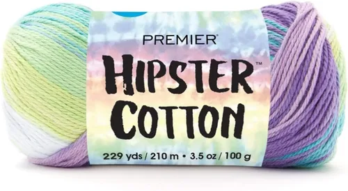 Vista 19 de Premier Yarns Hilo Hipster de Algodón, Hilo Ideal para Tejer a Ganchillo y Palillos, 100% Algodón y Hilo Ligero, Lavado a Máquina, Patines de Roller
