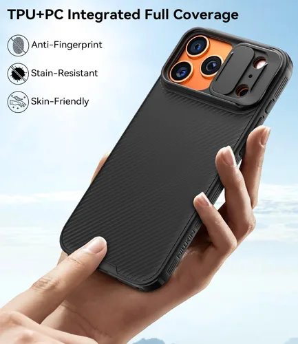 Vista 7 de imluckies Funda compatible con iPhone 17 Pro Max de 6.9 pulgadas con cubierta para cámara, parte trasera de policarbonato duro y parachoques suave