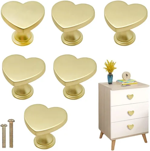 Vista 11 de 6 piezas de manijas de pomo de trébol de cuatro hojas de latón, pomos dorados para gabinetes, cajones, cómodas, muebles, cocina, armario, baño