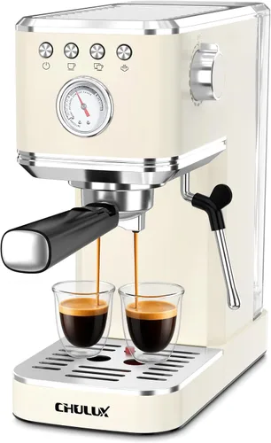 Vista 13 de CHULUX Máquina de Espresso Delgada con Espumador de Leche, Bomba Italiana Profesional de 20 Bares, Máquina de Café Espresso para el Hogar