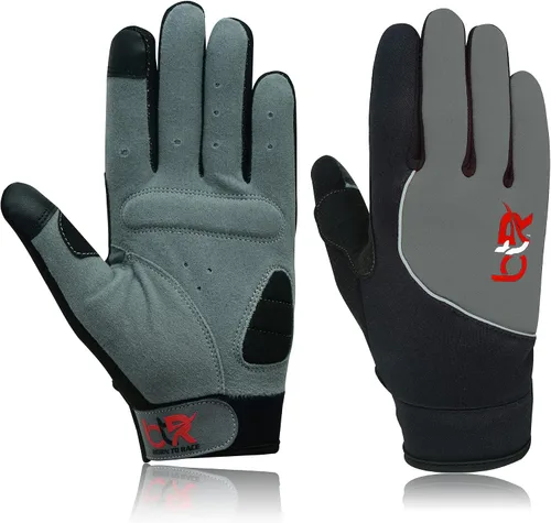 Vista 7 de BTR BORN TO RACE Guantes de ciclismo acolchados de dedo completo para montar en bicicleta de montaña, pantalla táctil, entrenamiento, bicicleta