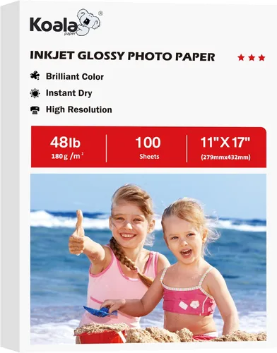 Vista 13 de Papel fotográfico brillante para inyección de tinta Koala 4X6 pulgadas 48lb 100 hojas Papel fotográfico brillante profesional compatible