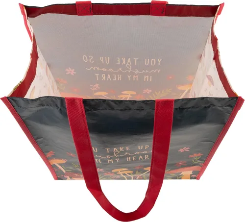 Vista 4 de Karma Bolsas de regalo reutilizables, bolsas de regalo con asas, perfectas para regalos de cumpleaños y fiestas, RPET 1 hongo grande (paquete de 2)