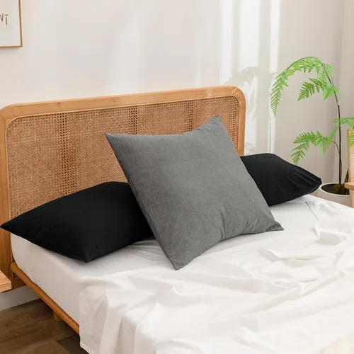 Vista 27 de BESTOUCH 100% Algodón Lavado Funda de Almohada para Cabello y Piel, Sensación de Lino, Suave, Cómoda, Transpirable, Juego de 2 Fundas de Almohada