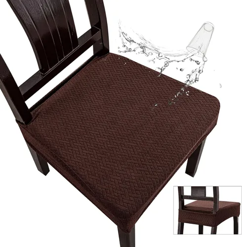 Vista 16 de Genina Fundas de asiento impermeables para sillas de comedor (2 unidades, con abertura trasera, beige)