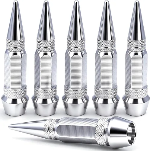 Vista 47 de 4 piezas de tapas de válvula de neumático con estilo púas, cubiertas de válvula de neumático universales de aleación de aluminio a prueba de polvo