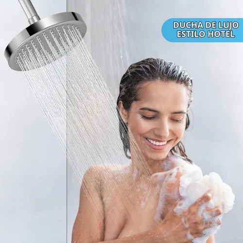 Vista 7 de Voolan Cabezal de ducha de lluvia de alta presión, aspecto moderno de lujo, el reemplazo ajustable perfecto para el cabezal de ducha de tu baño