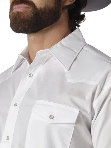 Vista 3 de Wrangler Sport Western Basic - Camisa de manga larga con dos bolsillos para hombre