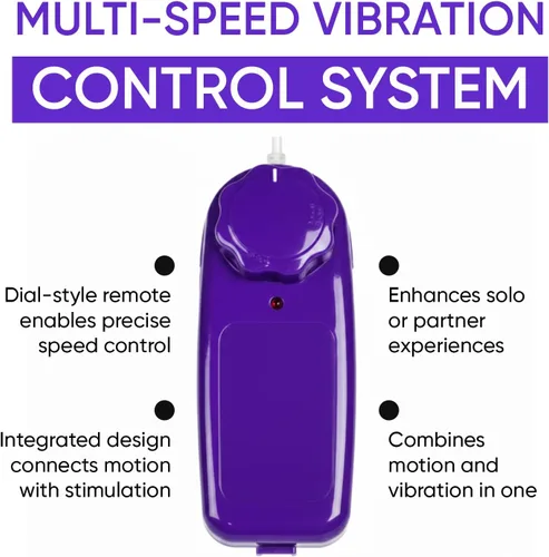 Vista 4 de Lynx Asiento de montar inflable consolador vibrador púrpura, asiento vibratorio inflable con vibración de velocidad multi y control remoto