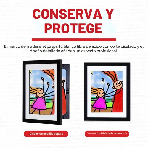 Vista 5 de Dynamic Frames Li'l Davinci Armario de arte, almacena hasta 50 piezas de arte de 8.5 x 11 pulgadas, dimensiones exteriores del marco de madera