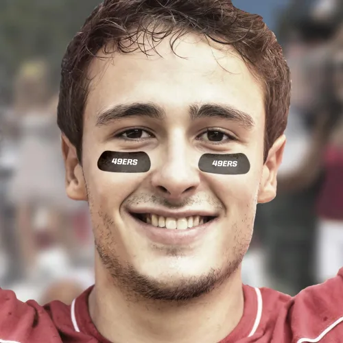 Vista 2 de EyeBlack Adhesivo para debajo de los ojos para universidad/universidad, escuela secundaria, fútbol profesional, sóftbol, béisbol, deportes