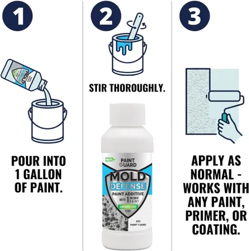 Vista 2 de Paint-Guard - Aditivo de pintura para defensa de moho y moho (tratamiento de 1 galón)