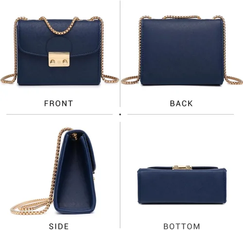 Vista 3 de Dasein Bolso cruzado pequeño para mujer, bolso de noche de diseñador, cartera clutch, bolso de mano para boda/baile de graduación/fiesta con doble