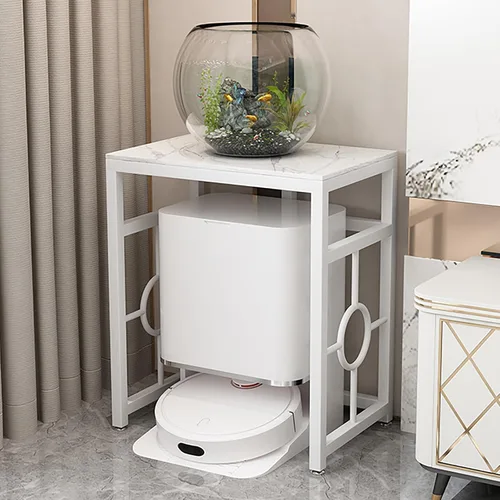 Vista 7 de Robot Vacuum Stand Cabinet,Sweeping Robot Storage Rack,Entryway Hallway Robot Vacuum Cleaner Shelf,Small End Tables for Bathroom,Multi-Functional