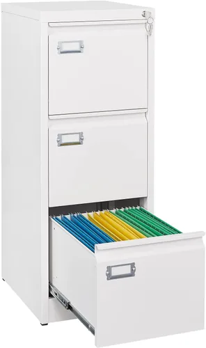 Vista 16 de Archivador móvil con cerradura, 2 cajones, pequeño gabinete rodante para oficina en casa, legal/carta/A4 (negro)