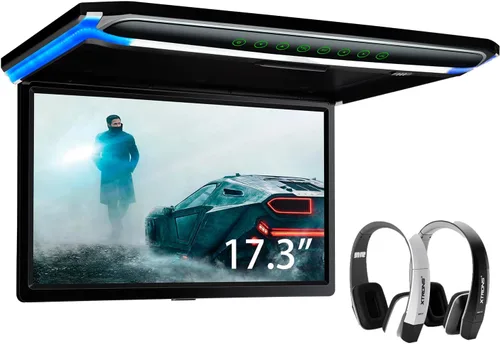 Vista 11 de XTRONS® Pantalla TFT Digital FHD Ultrafina de 17.3 Pulgadas 16:9 Reproductor Aéreo de Video 1080P para Automóvil Monitor Montado en el Techo Puerto