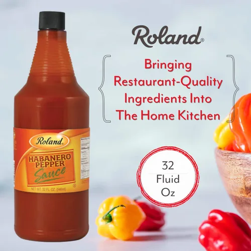 Vista 4 de Roland Foods Salsa de pimienta habanero, comida importada especial, botella de 32 onzas, paquete de 1