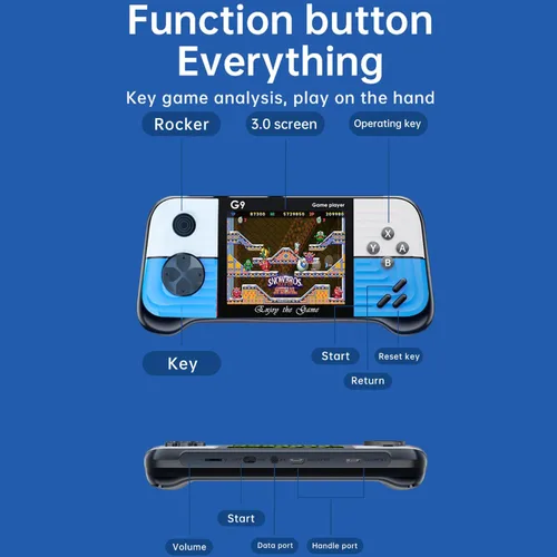 Vista 2 de Mini videojuegos retro portátiles de mano, consola de juegos de mano con juegos clásicos de FC, pantalla a color de 3.0", regalo de cumpleaños