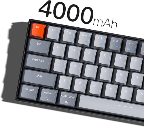 Vista 8 de Keychron Teclado mecánico inalámbrico K6 Bluetooth 51 con interruptor rojo Gateron G Pro retroiluminación LED batería recargable teclado compacto