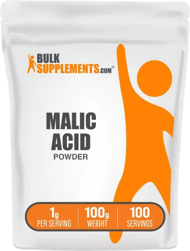 Vista 8 de BulkSupplements. com Polvo de ácido málico, ácido L-málico, suplemento dietético, grado alimenticio, puro y sin gluten, 0.04 oz por porción, 17.64