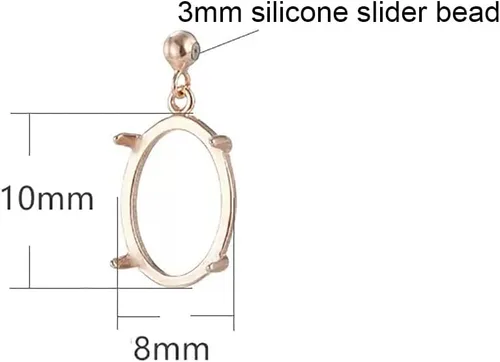 Vista 2 de Bandeja colgante de plata de ley 925 para bricolaje, configuración de base de camafeo con cuentas deslizantes de silicona de 0.118 pulgadas para Oro