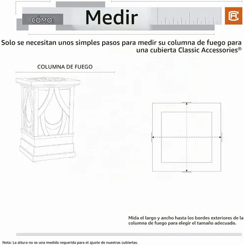 Vista 4 de Classic Accessories Veranda - Funda resistente al agua de 21 pulgadas para columna de fuego de patio, fundas para muebles de patio