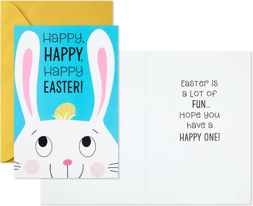Vista 2 de Hallmark Paquete de tarjetas de Pascua para niños, conejo de Pascua (6 tarjetas con sobres)