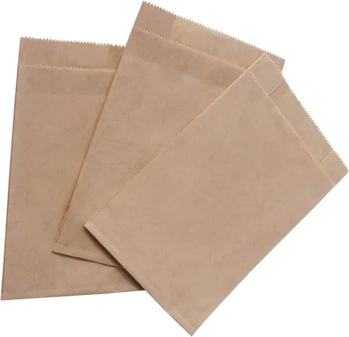 Vista 2 de bags Paquete de 100 unidades de papel kraft 100% marrón, 5 x 8 x 2 pulgadas, tarjeta de regalo, dulces, galletas, dona, manualidades, recuerdo